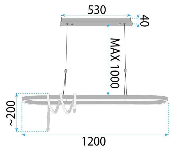 Lampa LED LHJ040-CP 120 cm BLACK