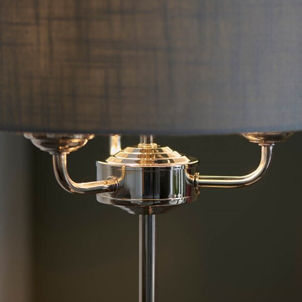 Lampă de masă Endon 99149 HIGHCLERE 3xE14/18W/230V gri/crom lucios