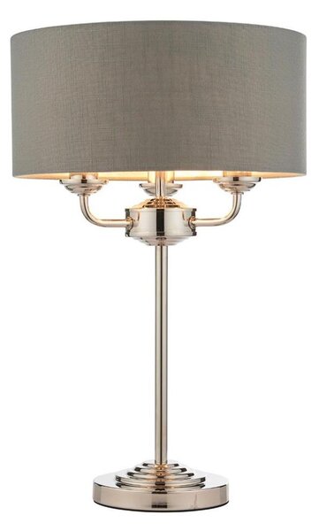 Lampă de masă Endon 99149 HIGHCLERE 3xE14/18W/230V gri/crom lucios