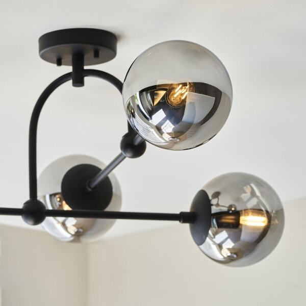 Lustră aplicată Endon 106662 ONTARIO 4xE14/7W/230V negru/fumuriu