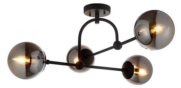 Lustră aplicată Endon 106662 ONTARIO 4xE14/7W/230V negru/fumuriu