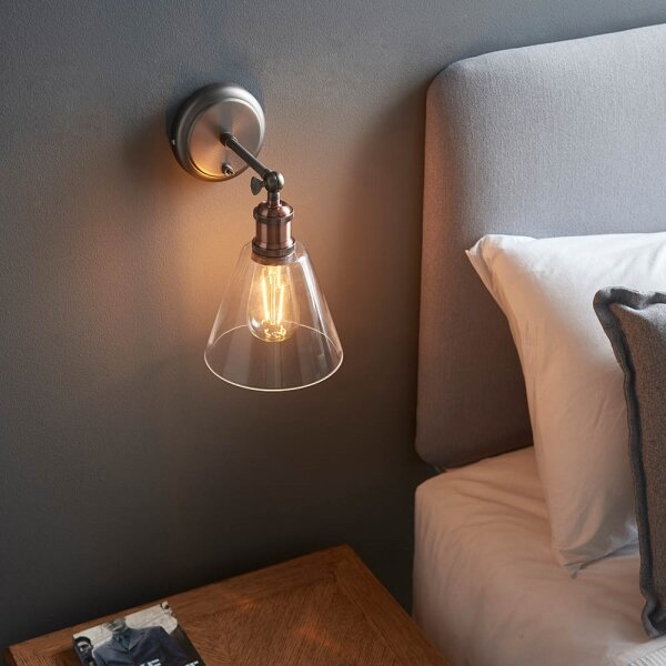 Spot de perete Endon 92874 HAL 1xE27/10W/230V bronz/cupru/transparent