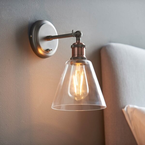 Spot de perete Endon 92874 HAL 1xE27/10W/230V bronz/cupru/transparent