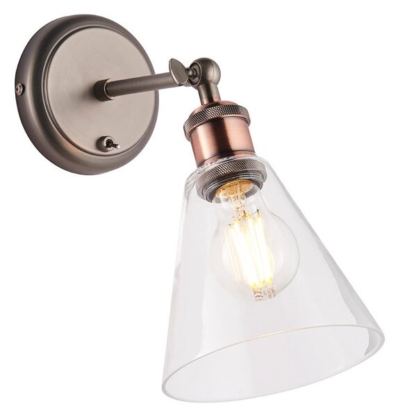 Spot de perete Endon 92874 HAL 1xE27/10W/230V bronz/cupru/transparent