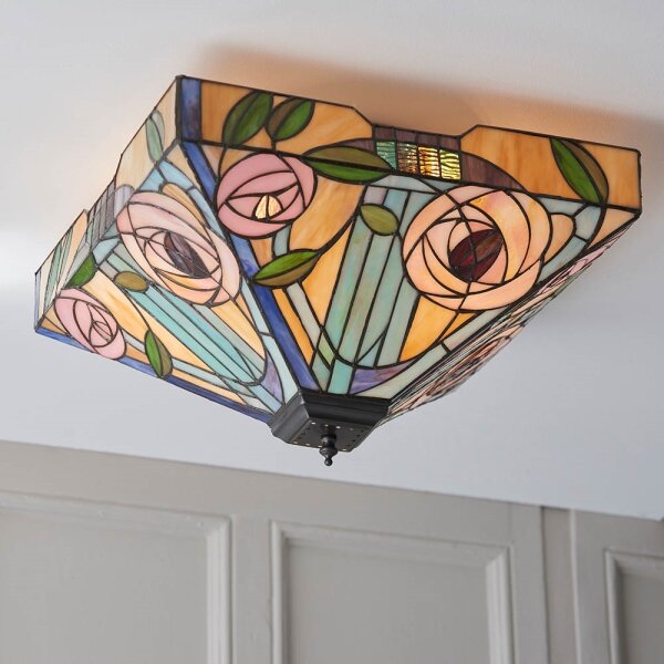 Endon 70698 - Plafonieră Tiffany WILLOW 2xE27/60W/230V