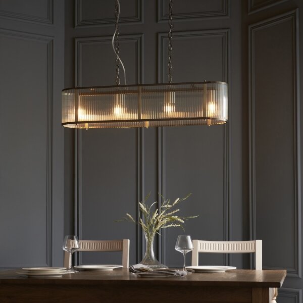 Lustră pe lanț Endon 110945 RIDGETON 4xE14/6W/230V alamă/transparent