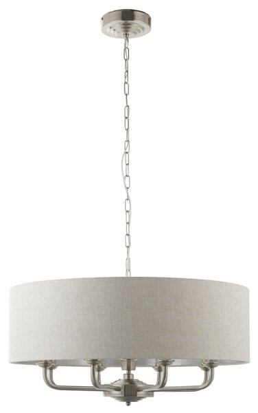 Lustră pe lanț Endon 99152 HIGHCLERE 8xE14/40W/230V gri/crom mat