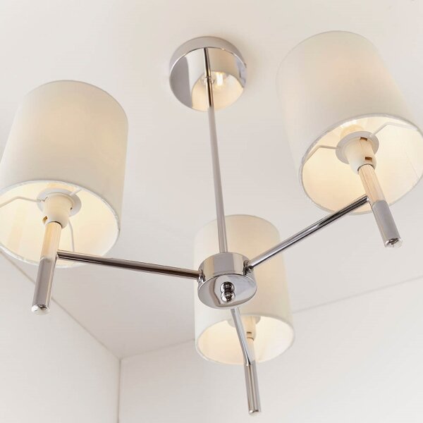 Lustră pe tijă Endon 56642 BRIO 3xE14/40W/230V crom lucios/alb