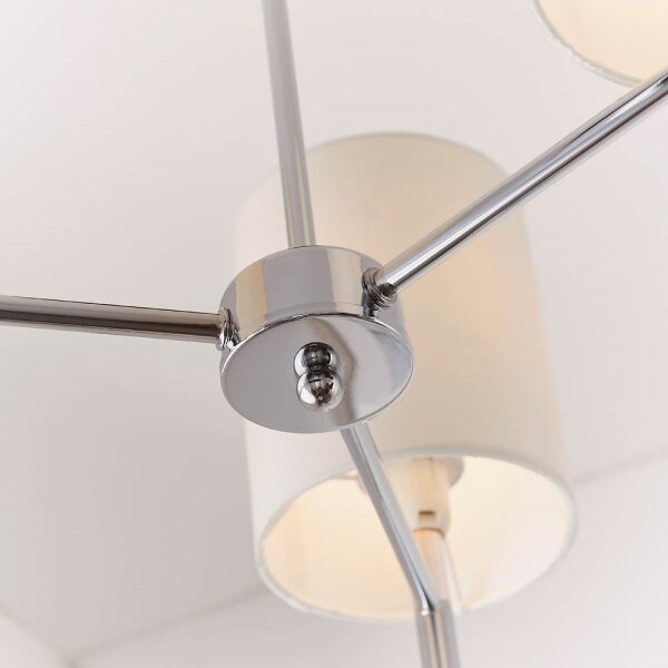 Lustră pe tijă Endon 56642 BRIO 3xE14/40W/230V crom lucios/alb