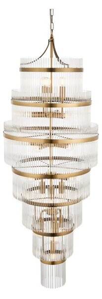 Lustră pe lanț Endon 112793 MARIETTA GRAND 21xE14/6W/230V alamă/transparent