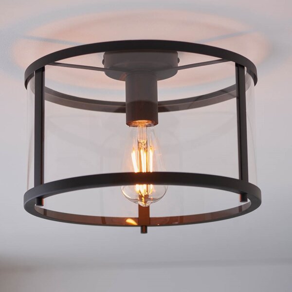 Plafonieră Endon 101540 HOPTON 1xE27/10W/230V negru