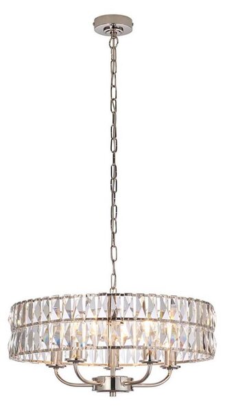 Lustră pe lanț Endon 104467 CLIFTON 5xE14/6W/230V crom lucios/transparent