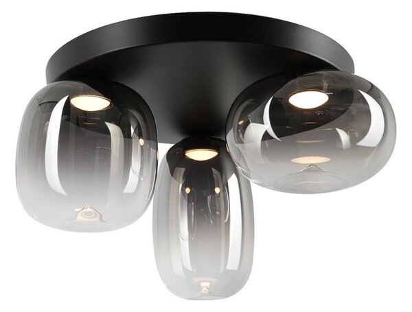 Plafonieră LED VASO LED/12W/230V d. 42 cm negru/fumuriu