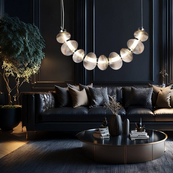 Lustră LED suspendată pe cablu BOLLA LED/36W/230V, crom lucios/gri fumuriu