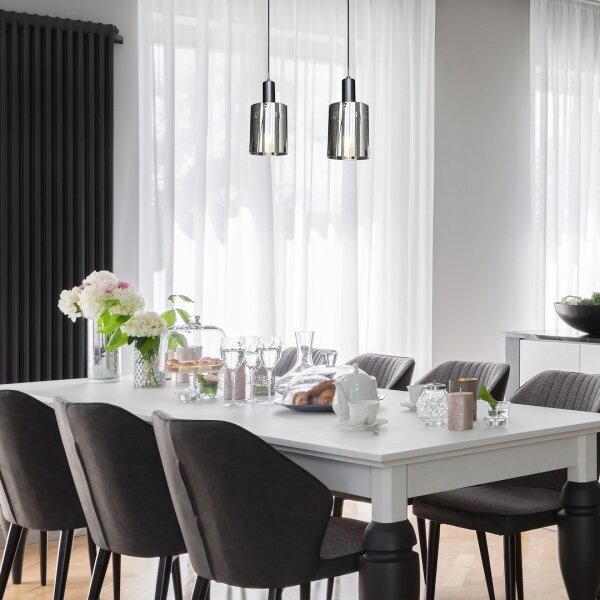 Lustră pe cablu ARCADIA 1xE27/60W/230V d. 13 cm negru/fumuriu