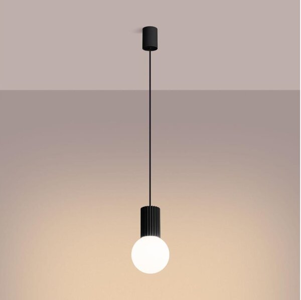 Lustră pe cablu Sollux SL.1714 HALO 1xG9/8W/230V d. 12 cm negru
