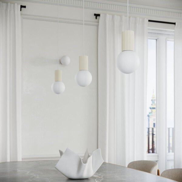 Lustră pe cablu Sollux SL.1719 HALO 1xG9/8W/230V d. 12 cm crem
