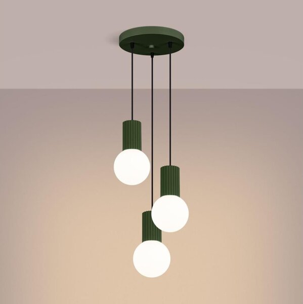 Lustră pe cablu Sollux SL.1725 HALO 3xG9/8W/230V d. 25 cm verde