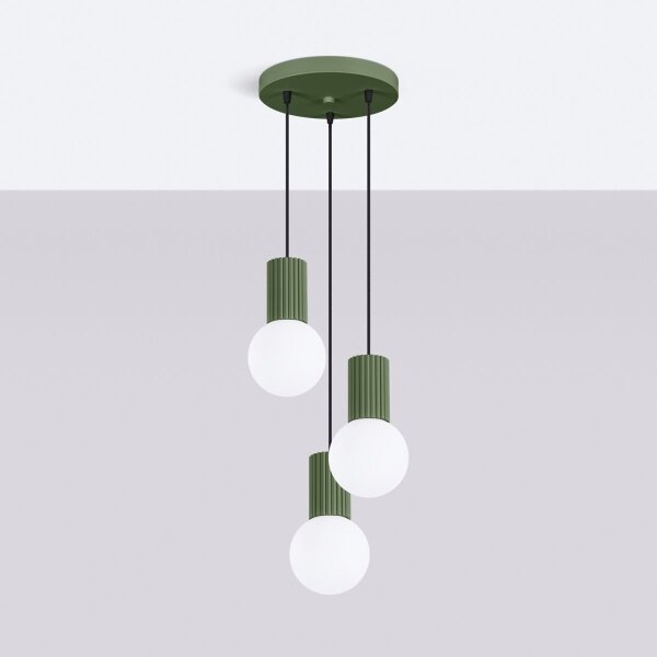 Lustră pe cablu Sollux SL.1725 HALO 3xG9/8W/230V d. 25 cm verde
