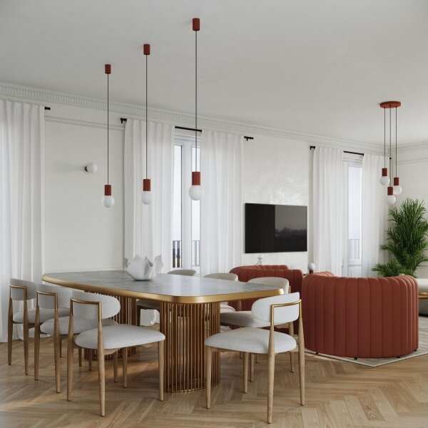 Lustră pe cablu Sollux SL.1730 HALO 3xG9/8W/230V d. 25 cm portocaliu