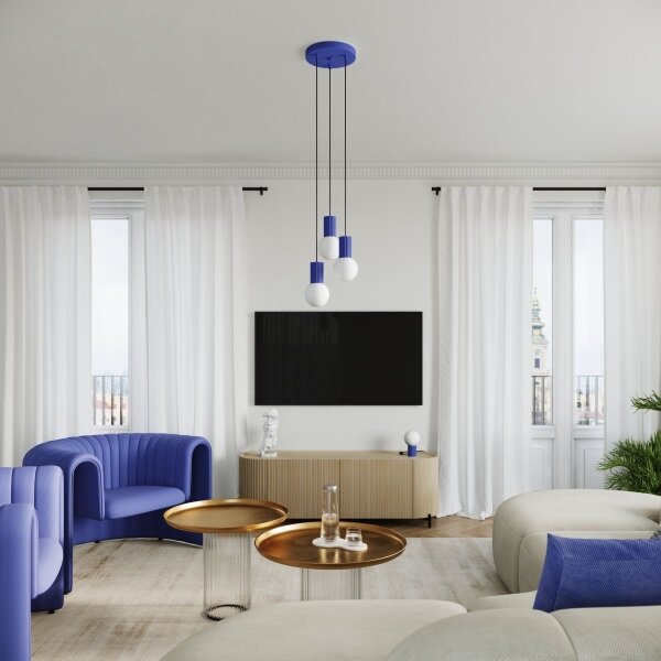 Lustră pe cablu Sollux SL.1740 HALO 3xG9/8W/230V d. 25 cm albastru