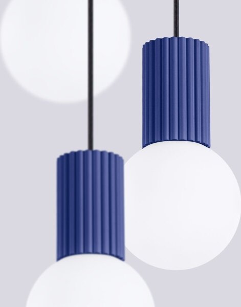 Lustră pe cablu Sollux SL.1740 HALO 3xG9/8W/230V d. 25 cm albastru