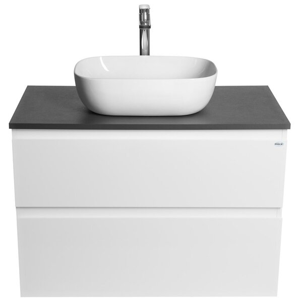 Aqualine Aqualine, dulap ALTAIR cu blat 87,5 cm, ardezie alb/antracit, AI290-03