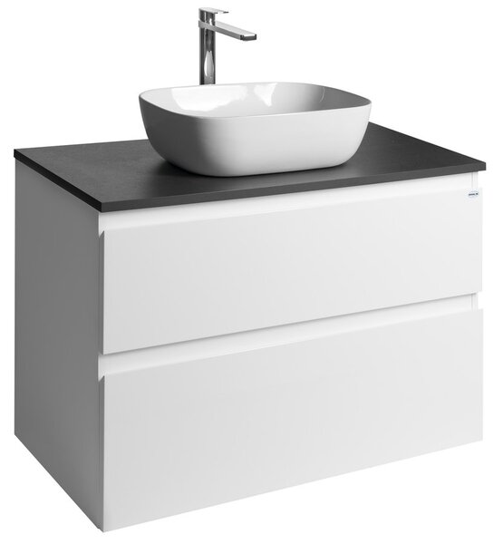 Aqualine Aqualine, dulap ALTAIR cu blat 87,5 cm, ardezie alb/antracit, AI290-03