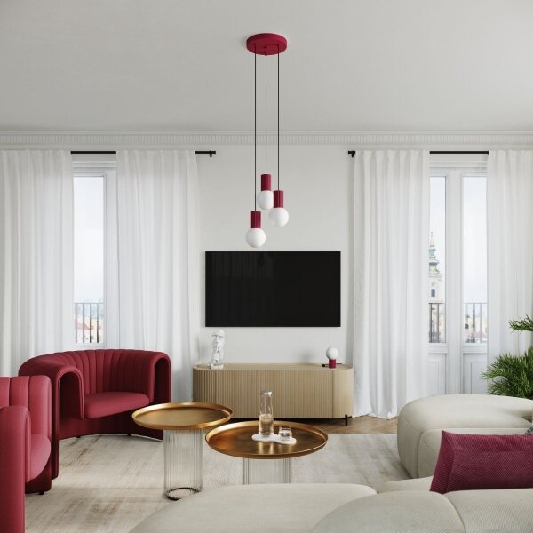 Lampă de masă Sollux SL.1751 HALO 1xG9/8W/230V d. 12 cm roșu