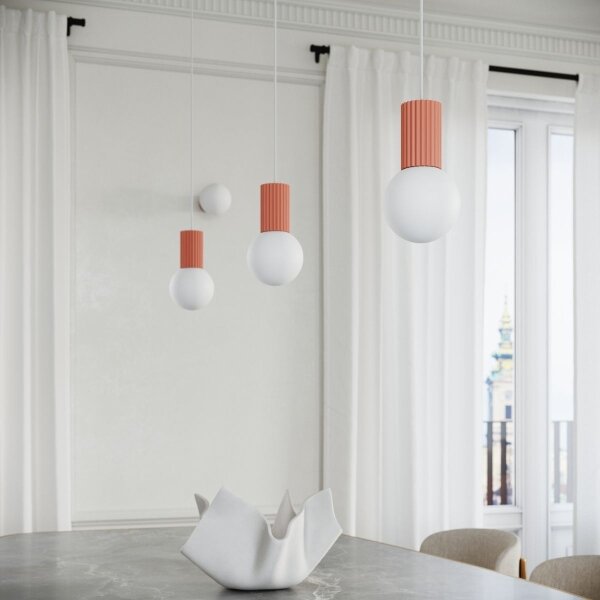 Lustră pe cablu Sollux SL.1754 HALO 1xG9/8W/230V d. 12 cm roz