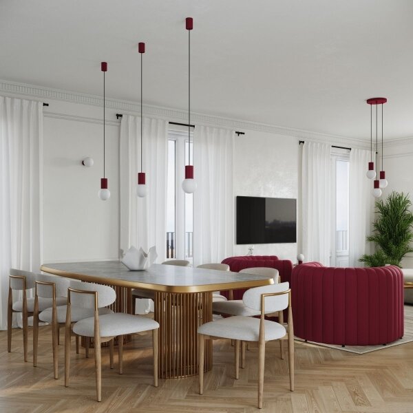 Lampă de masă Sollux SL.1751 HALO 1xG9/8W/230V d. 12 cm roșu