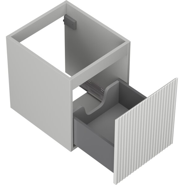 Mexen Rivel, mobilier baie 40 cm, 1 sertar, canelat, gri mat, 91A20-04047-1-BF62