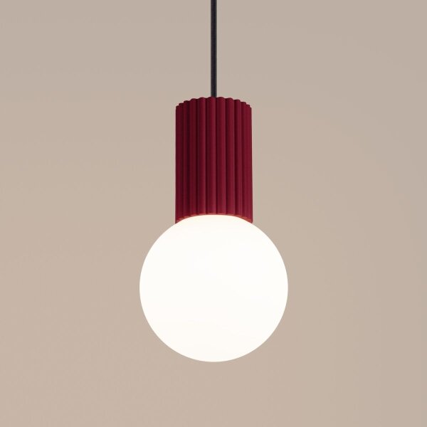 Lustră pe cablu Sollux SL.1749 HALO 1xG9/8W/230V d. 12 cm roșu