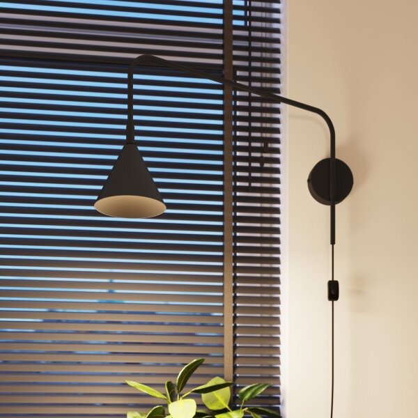 Lampă de perete Sollux SL.1697 NOX 1xE14/10W/230V negru