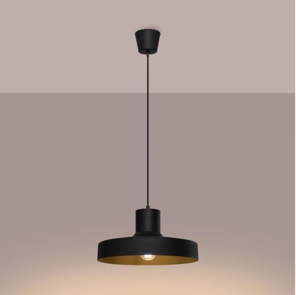 Lustră pe cablu Sollux SL.1703 BILO 1xE27/15W/230V d. 35 cm negru
