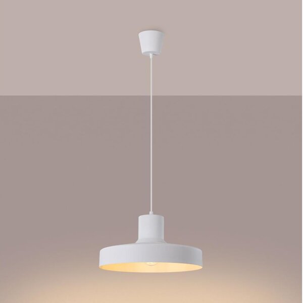 Lustră pe cablu Sollux SL.1702 BILO 1xE27/15W/230V d. 35 cm alb