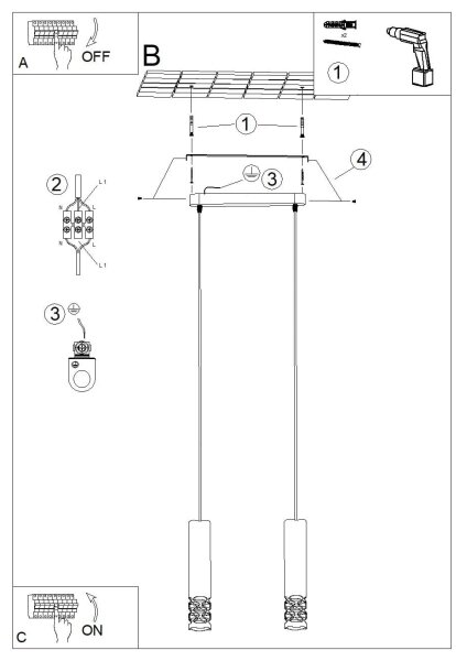 Lustră pe cablu Sollux SL.1692 LIRO 2xGU10/10W/230V alb