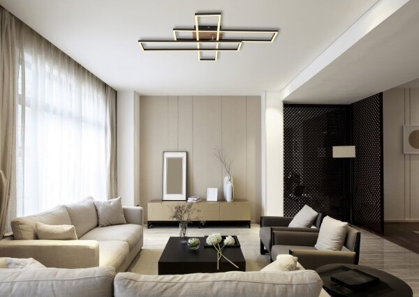 Plafonieră LED Globo 67208-40 DAKARI LED/40W/230V 3000K 60x80 cm negru