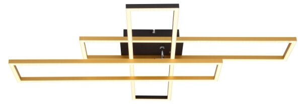Plafonieră LED Globo 67208-40G DAKARI 40W/230V 3000K 60x80 cm negru/auriu