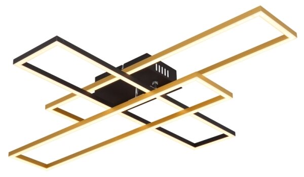 Plafonieră LED Globo 67208-40G DAKARI 40W/230V 3000K 60x80 cm negru/auriu