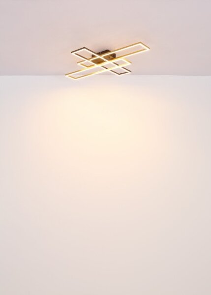 Plafonieră LED Globo 67208-40G DAKARI 40W/230V 3000K 60x80 cm negru/auriu