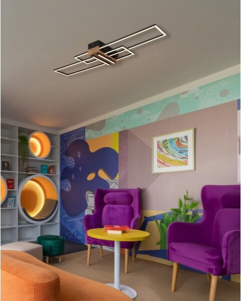 Plafonieră LED Globo 67208-40N DAKARI LED/40W/230V 3000K 25x100 cm negru
