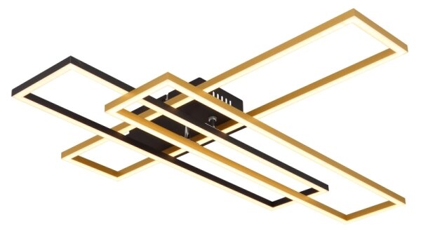 Plafonieră LED Globo 67208-40G DAKARI 40W/230V 3000K 60x80 cm negru/auriu