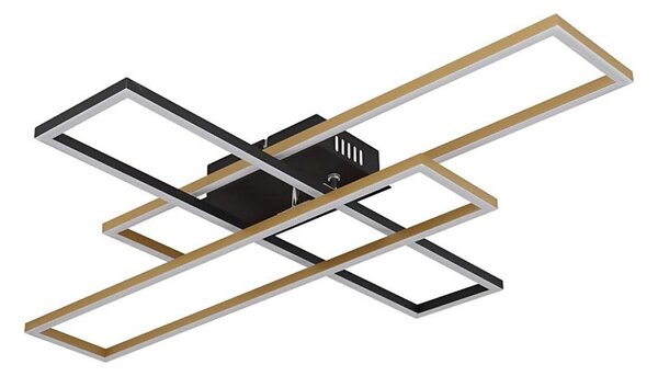 Plafonieră LED Globo 67208-40G DAKARI 40W/230V 3000K 60x80 cm negru/auriu