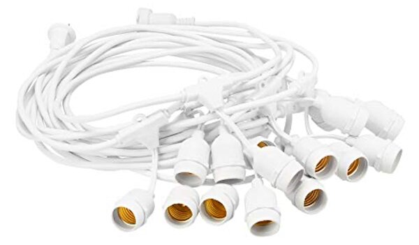 Ghirlanda luminoasa 15 m. cu 15 becuri G45 1W LED E27 interconectabila