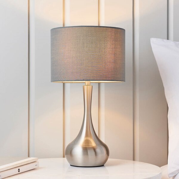 Lampă dimabilă de masă Endon 61192 PICCADILLY 1xE14/40W/230V crom mat/gri