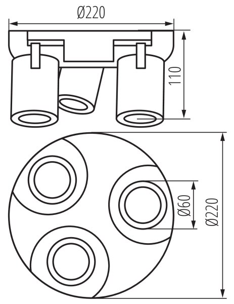 Spot Kanlux 38963 LAURIN 3xGU10/10W/230V alamă/negru