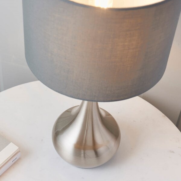 Lampă dimabilă de masă Endon 61192 PICCADILLY 1xE14/40W/230V crom mat/gri