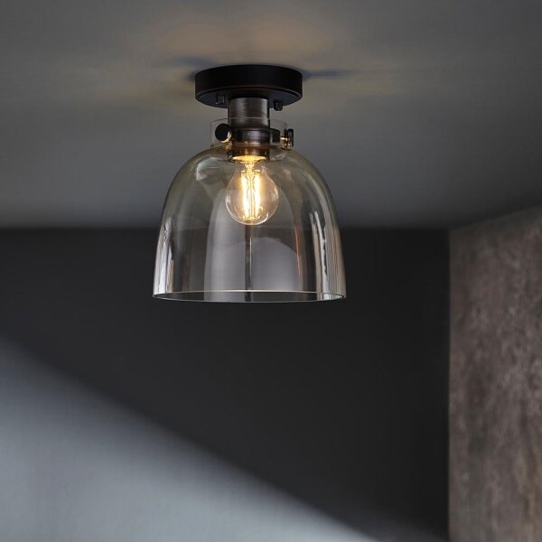 Plafonieră Endon 99106 URBAN 1xE27/10W/230V negru/transparent