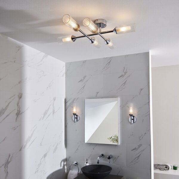 Lustră aplicată pentru baie Endon 95045 NATORI 6xG9/3W/230V IP44 crom lucios